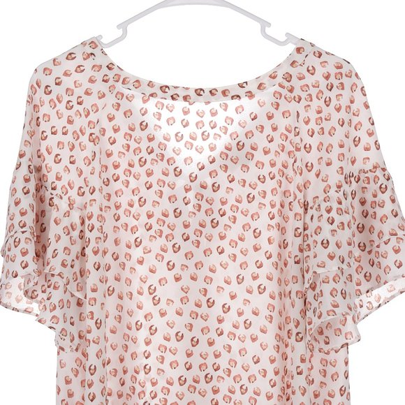 LOFT Flutter Sleeve Blouse Large - Picture 2 of 9